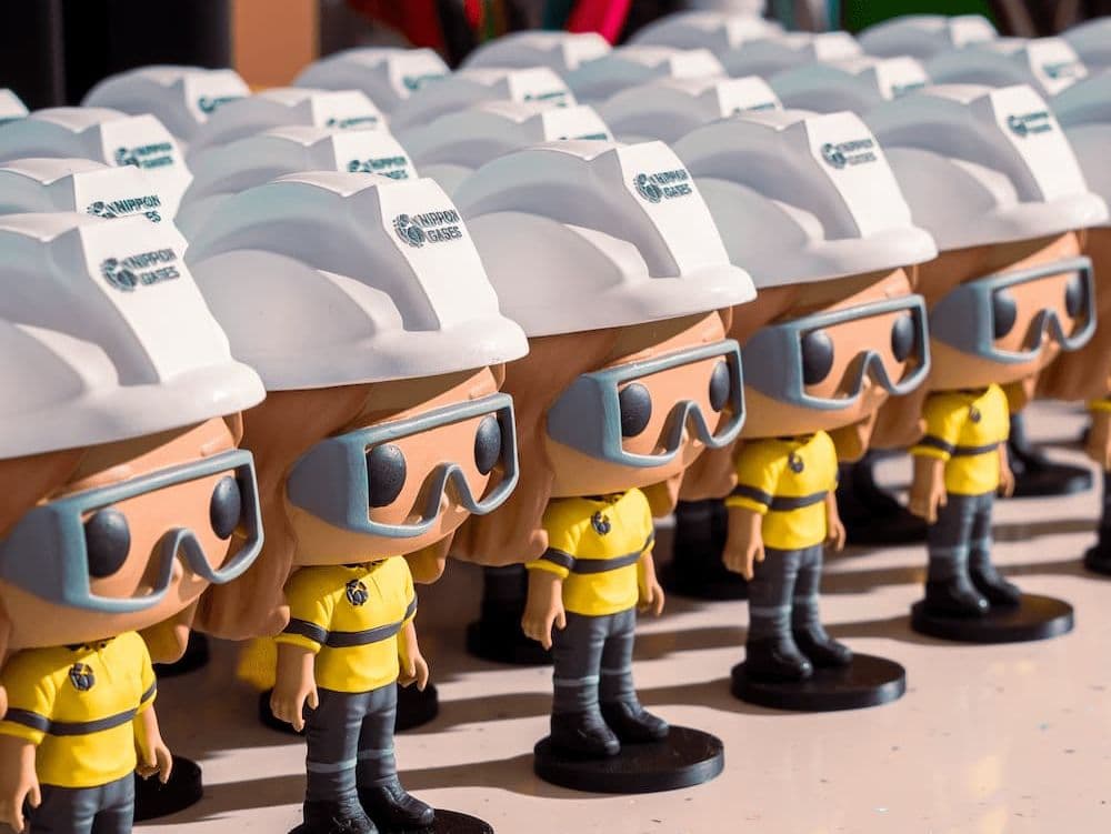 Custom Nippon Gases plant operator figures manufactured by Amazing Projects Lab